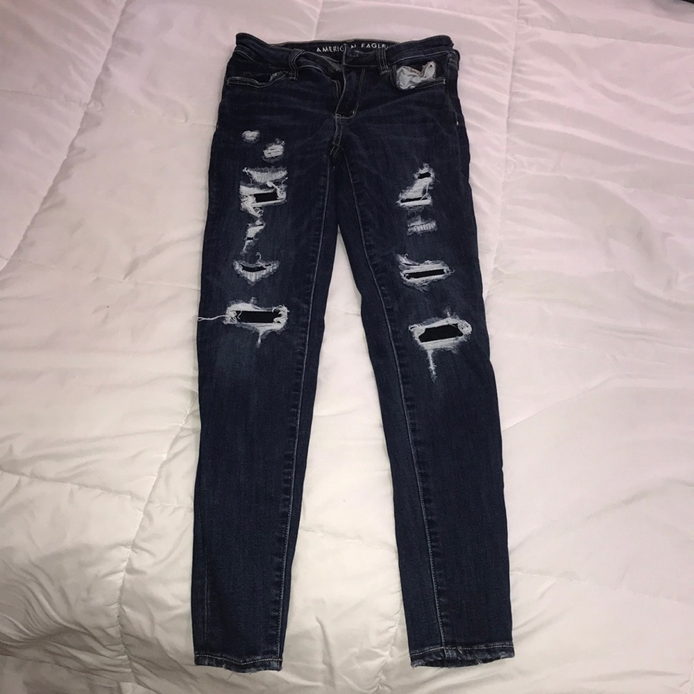 Dark Denim AE Ripped Jeans